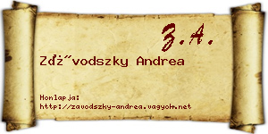 Závodszky Andrea névjegykártya