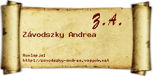 Závodszky Andrea névjegykártya