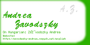andrea zavodszky business card